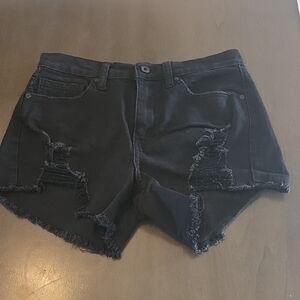Kendall & Kylie Black Distressed Jean Shorts